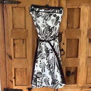 Ruby Rox Strapless Brown & White Dress - Size 3
